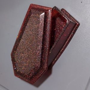 🔥5/$25 Handmade Coffin Trinket Tray Jewelry Box Goth Decor Glitter Crimson